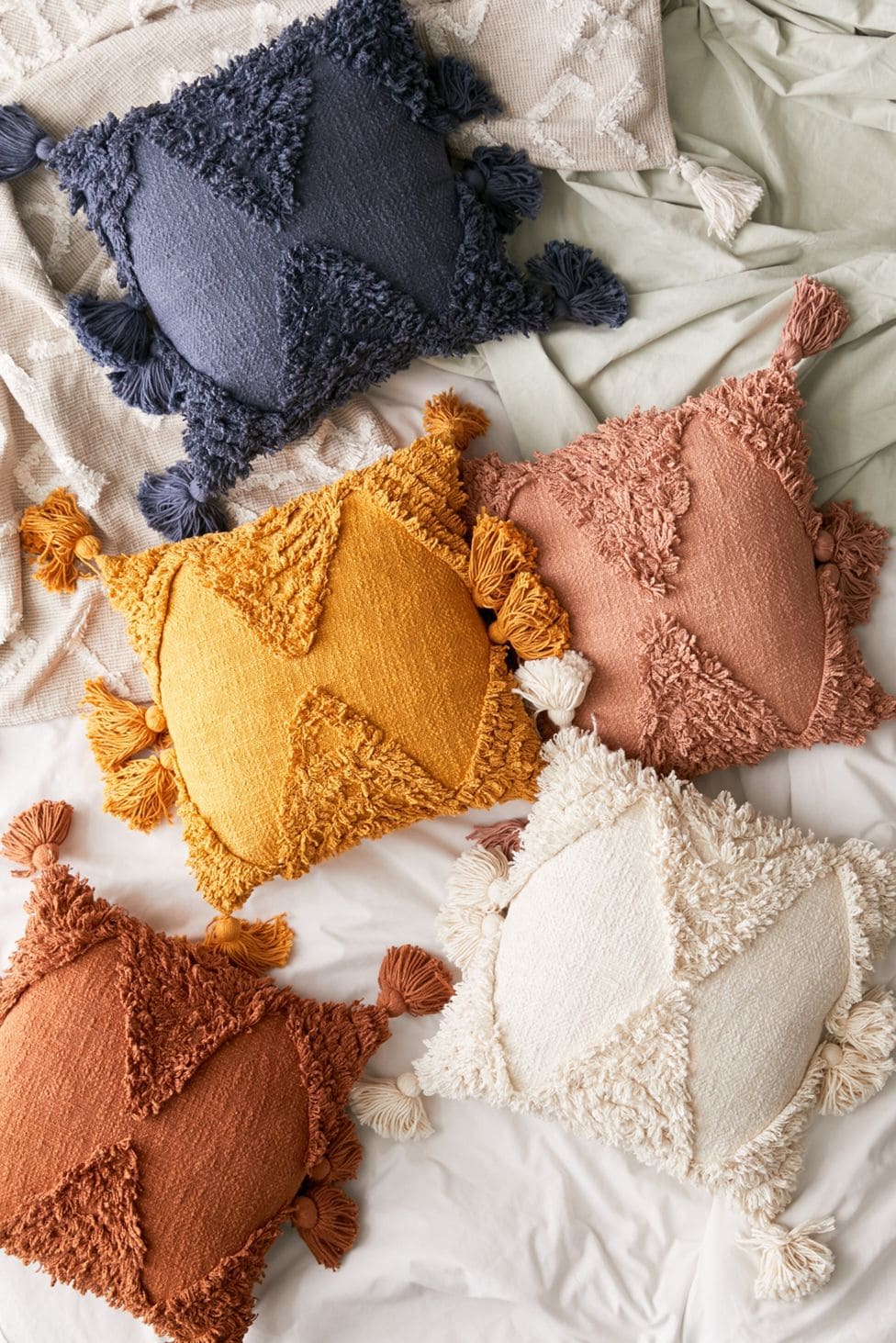 Shag Throw Pillows Great for Warm Colors