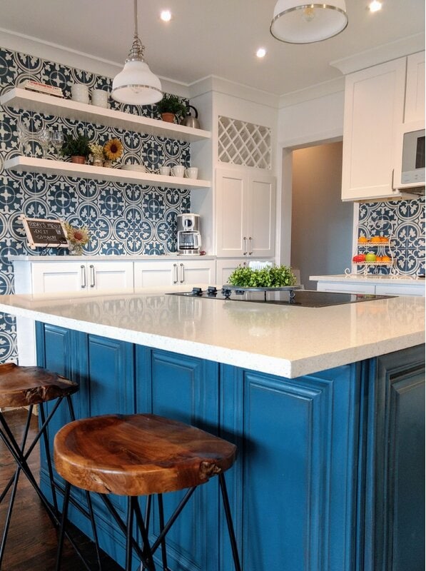 Try a Shade of Blue on Your Cabinets