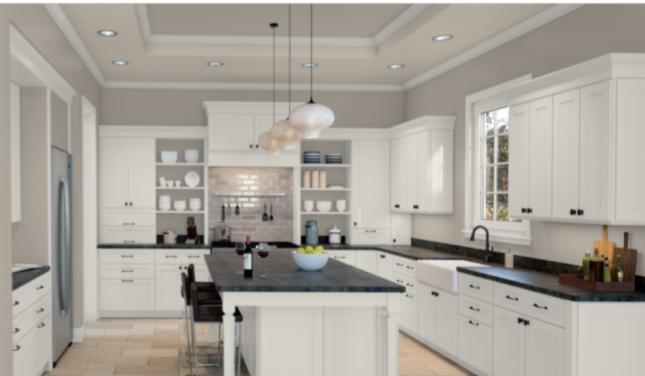 3 Alabaster and Anew Gray in the Kitchen
