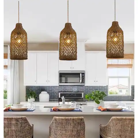 Hang Rattan Shade Pendant Lights