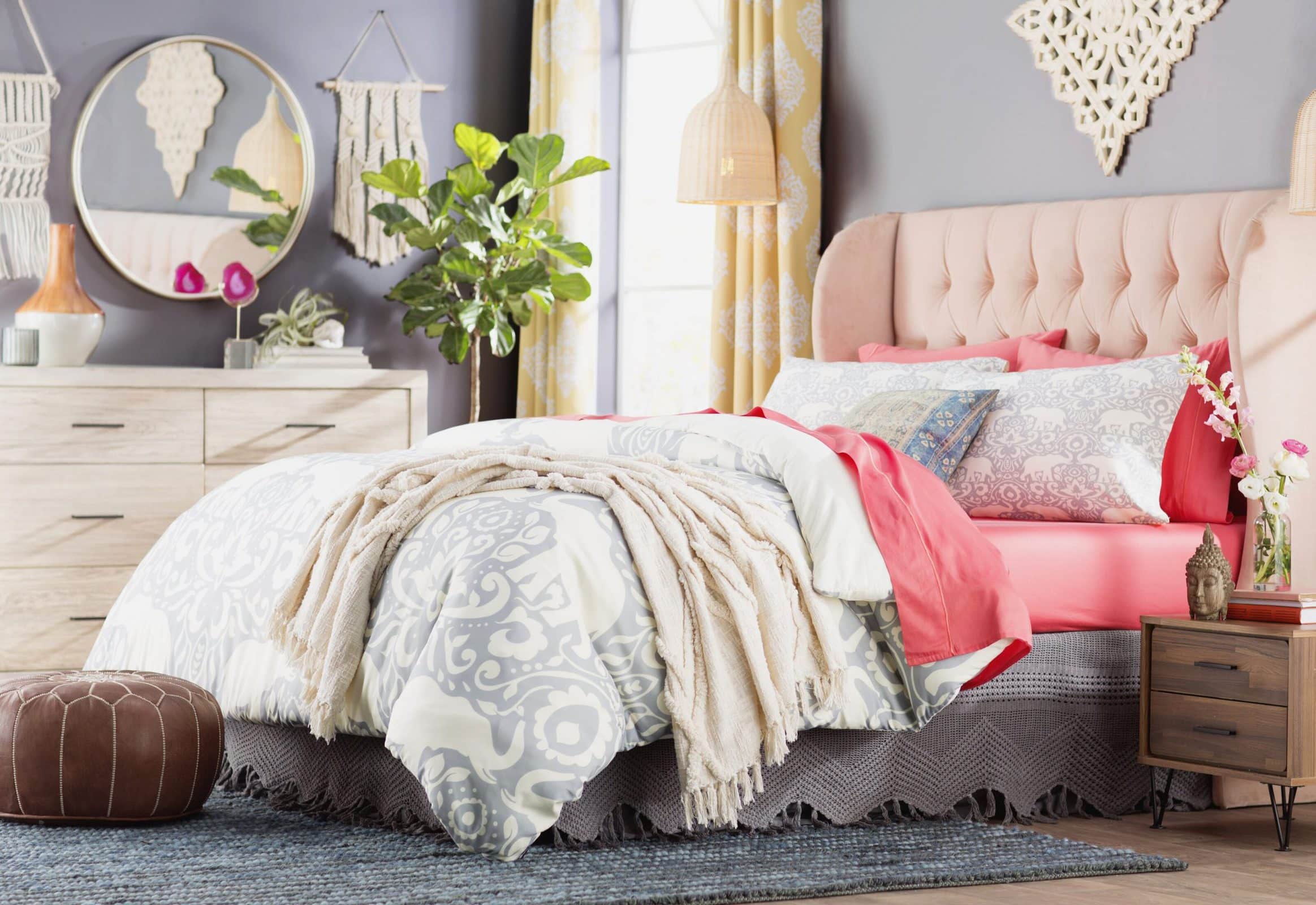 Soften Your Room with a Pink Boho Headboard