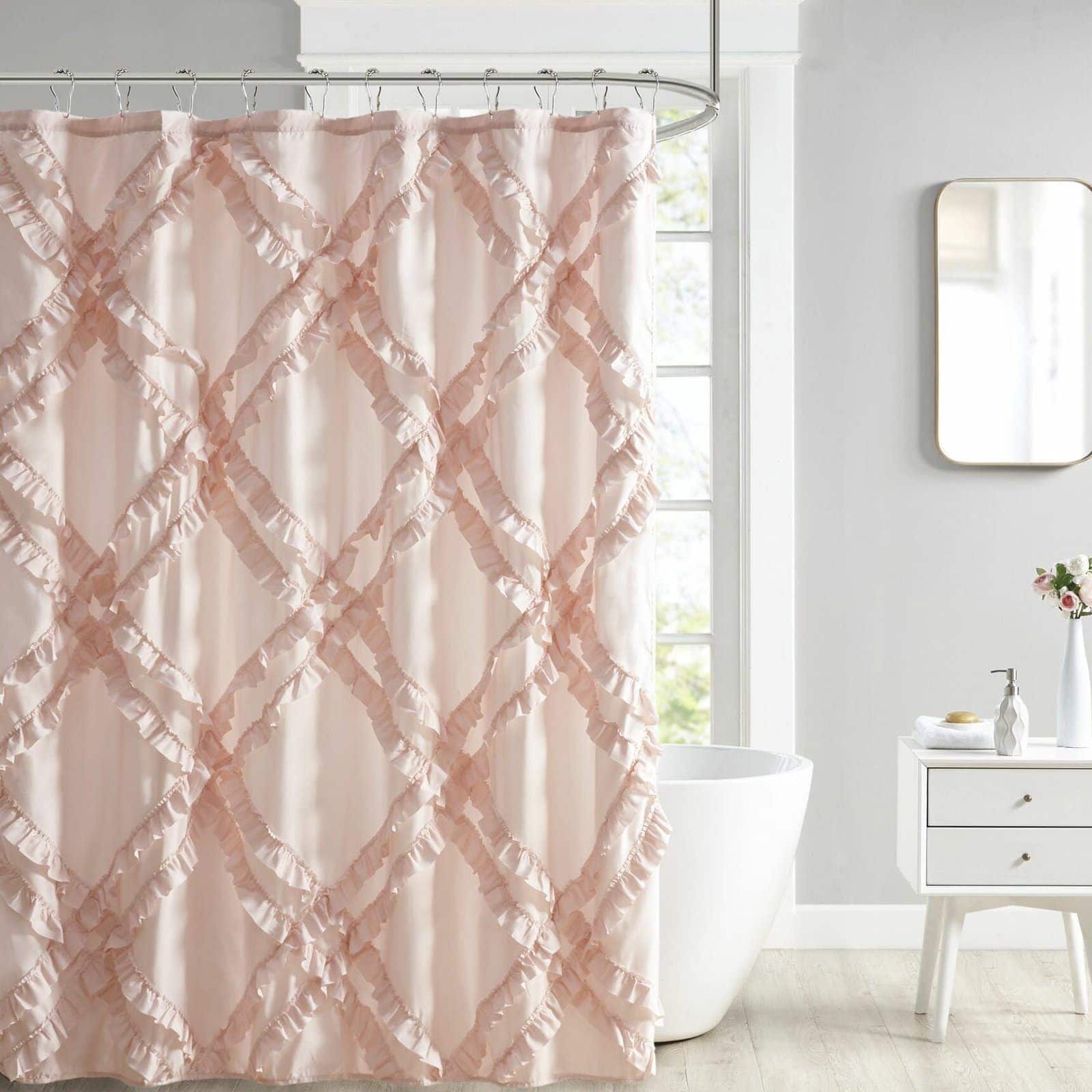Blush Pink and Pale Grey Bathroom