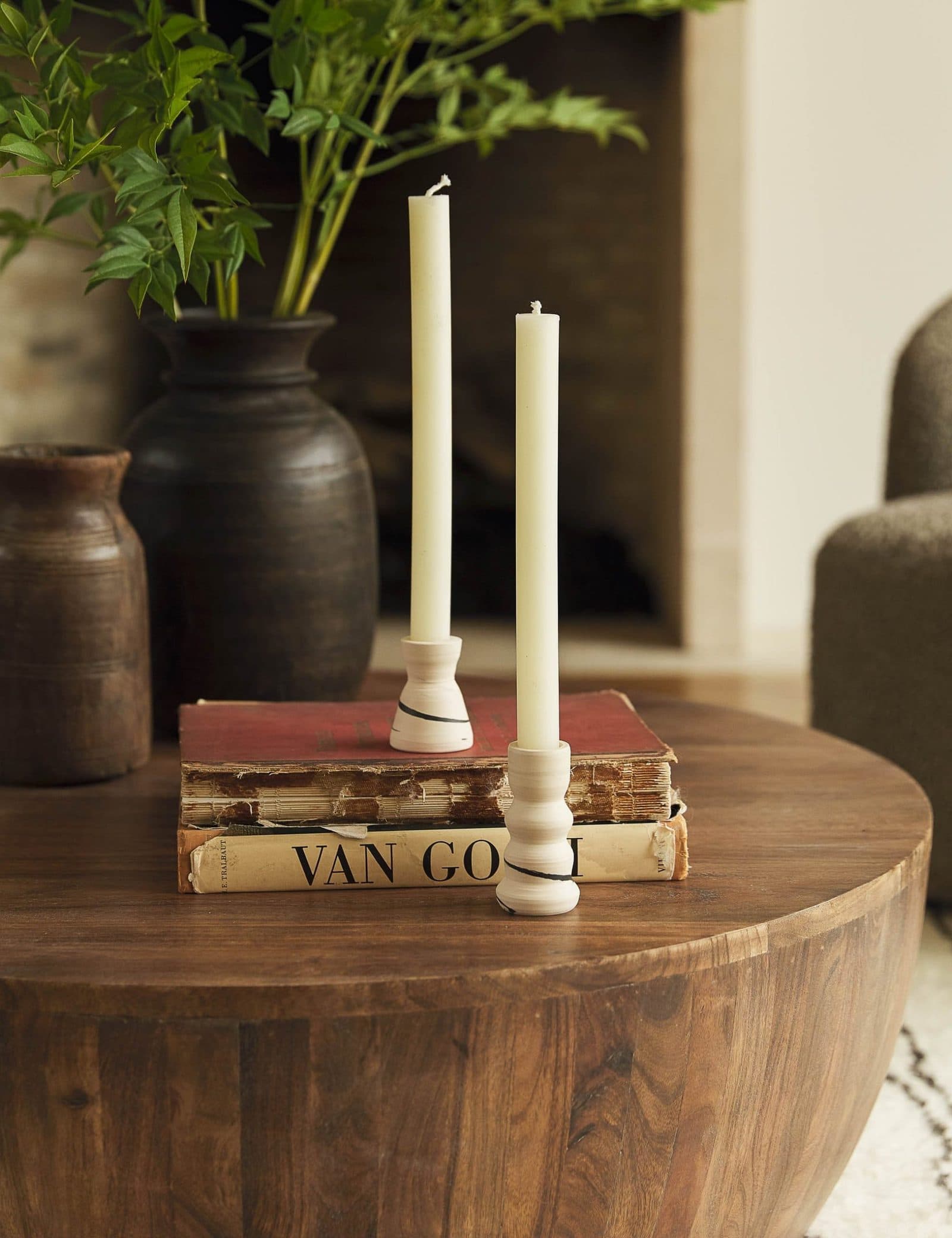 Mix Vases, Books, and Candles for a Layered Look