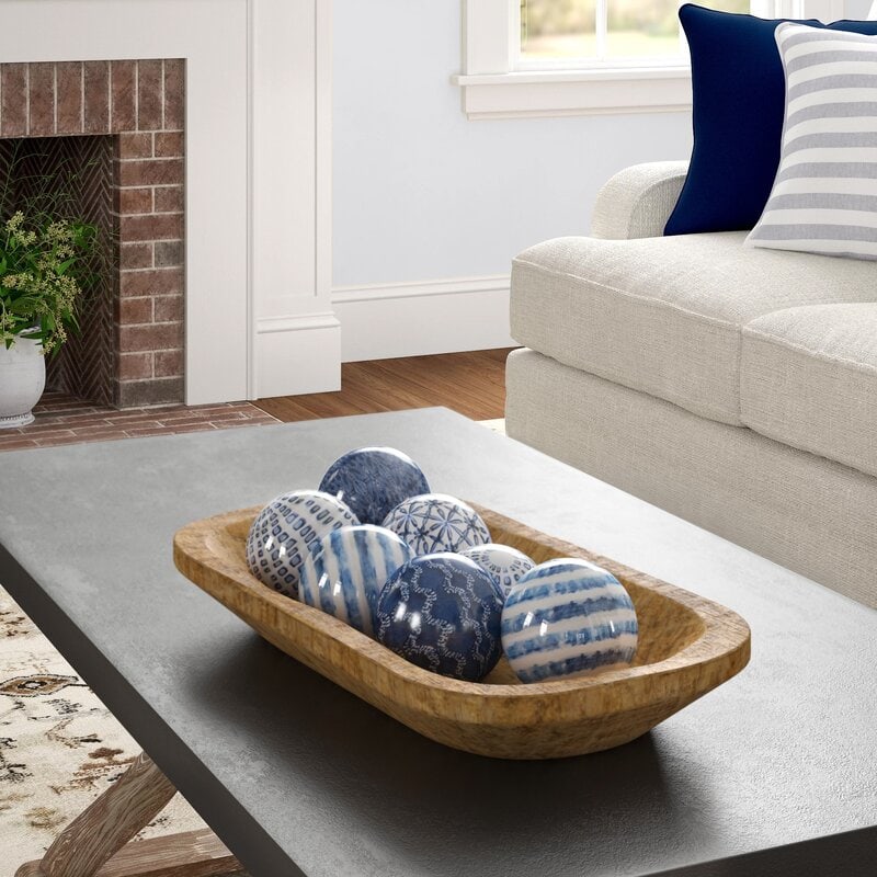 Display Items with a Wooden Dough Bowl