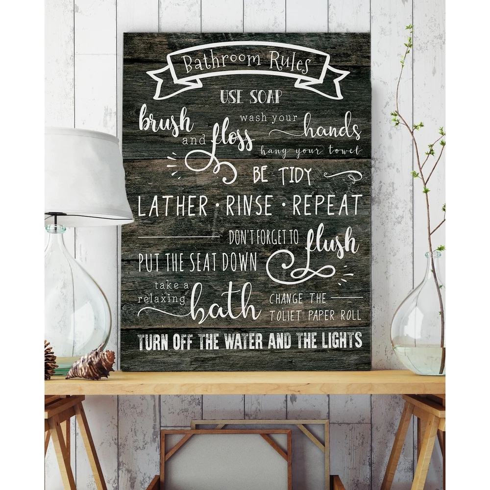 Add Some Bathroom Rules Wall Art