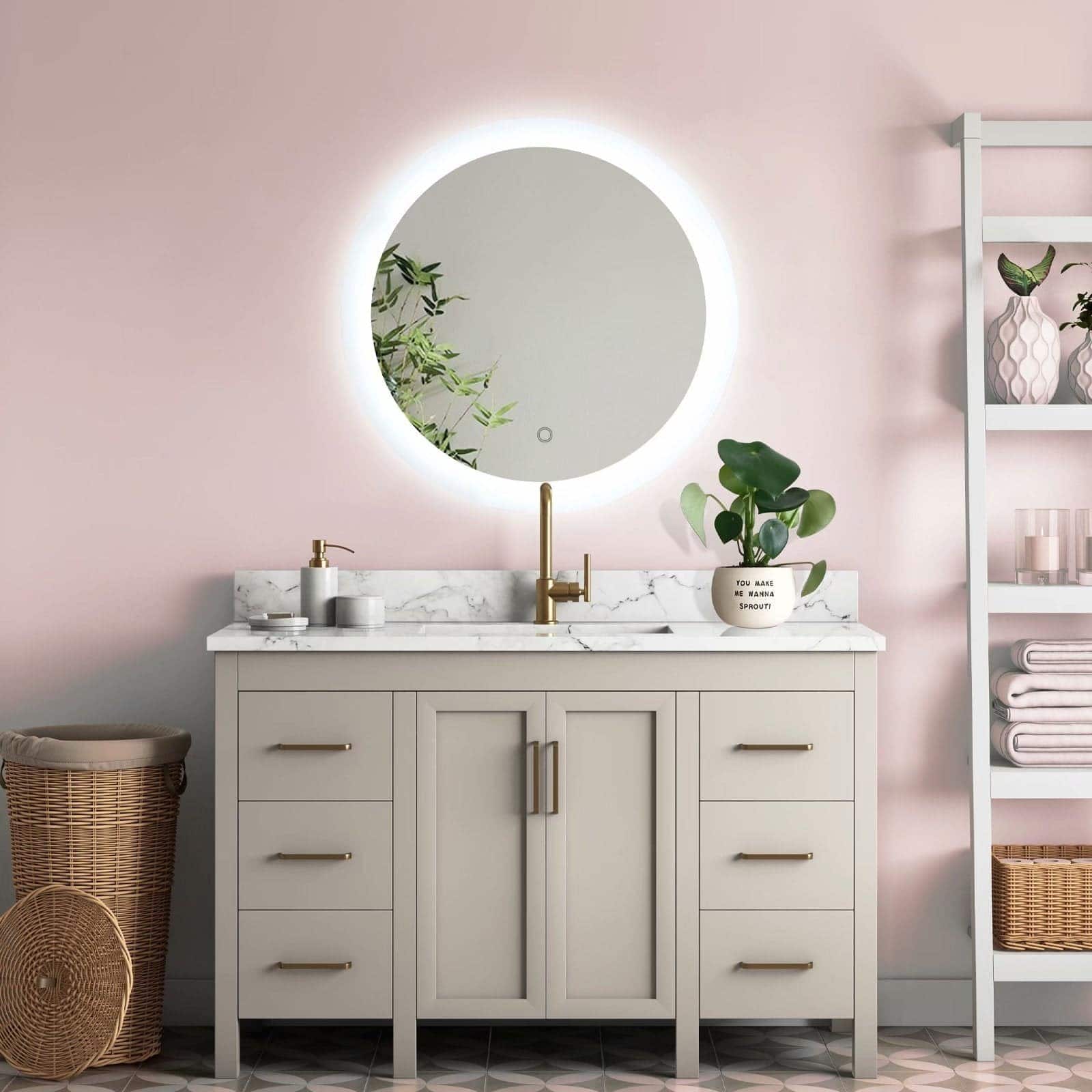 A Stylish Round Backlit Mirror