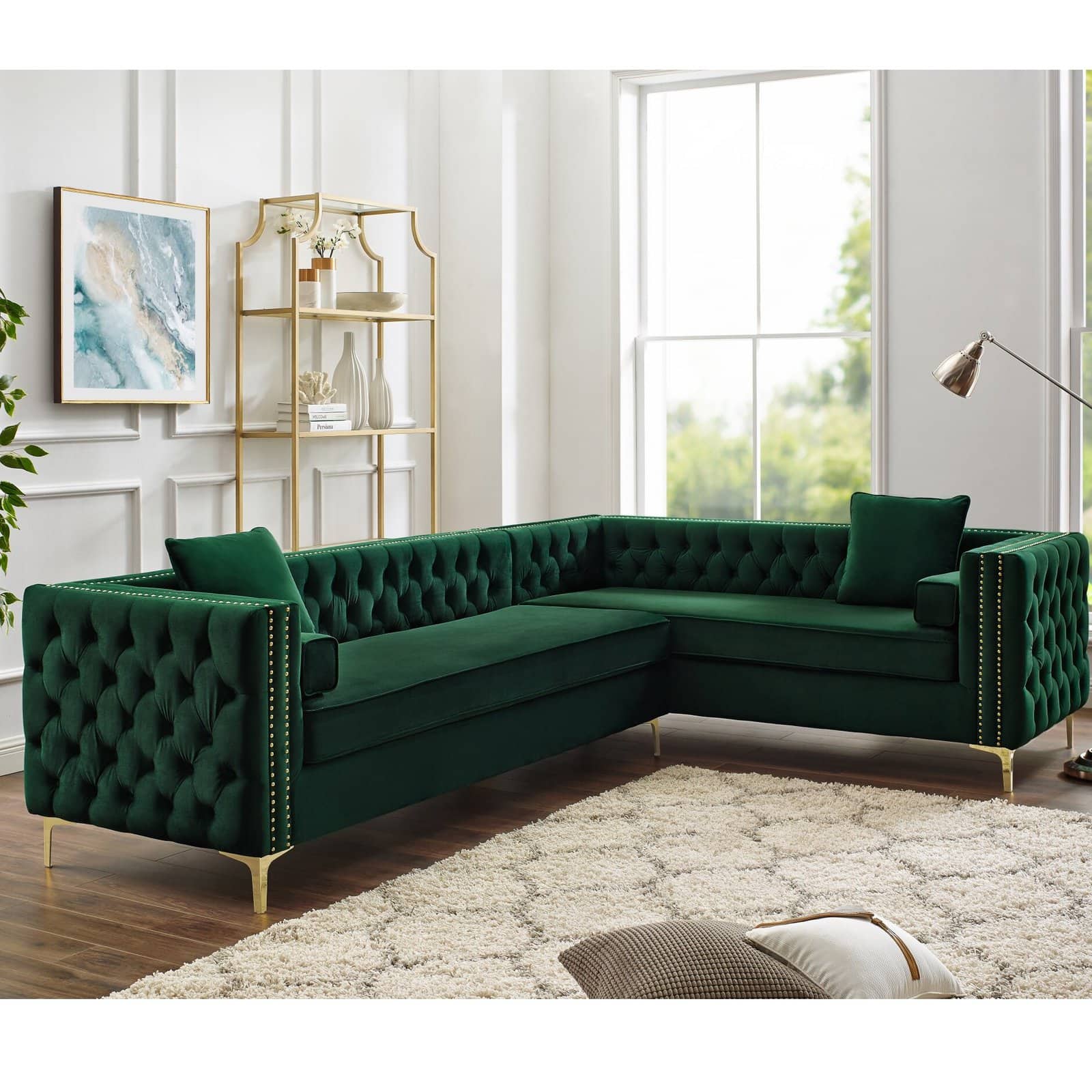 Button Tufted Velvet Sofa