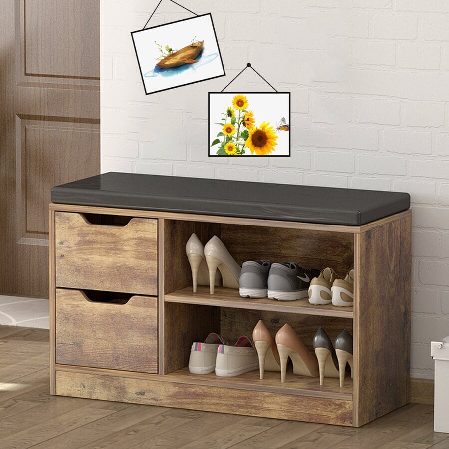 Understated Shoe Storage Bench with Drawers