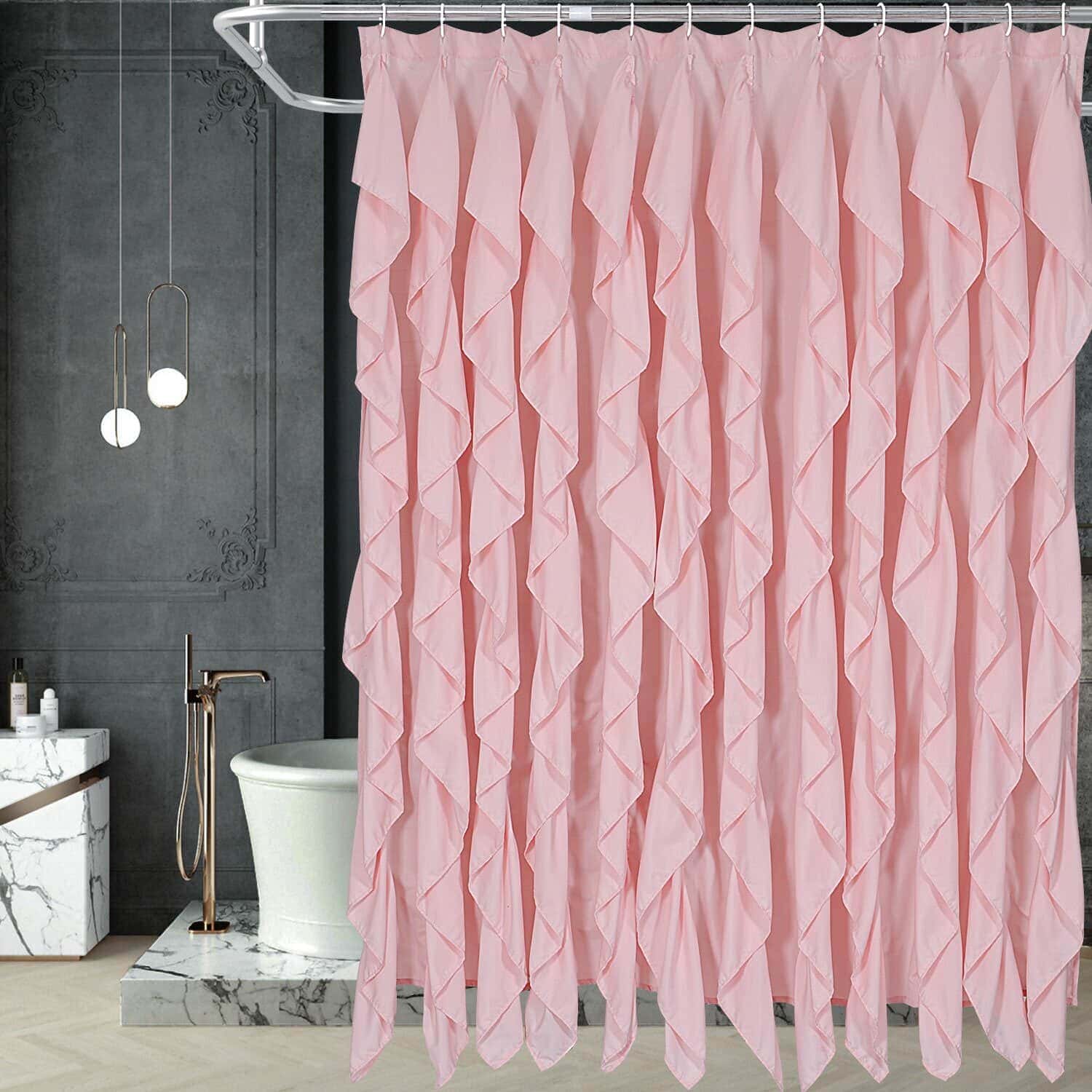 Charcoal Pink and Grey Bathroom Decor