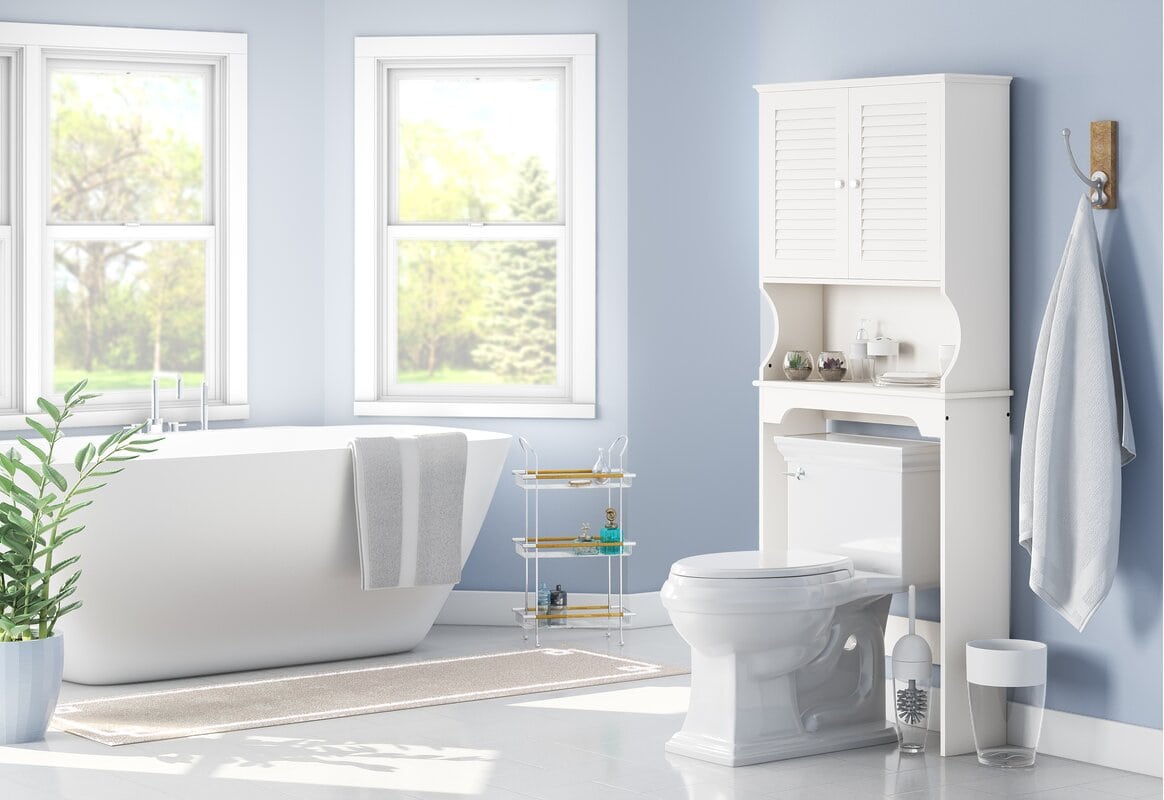 A Powder Blue and Grey Bathroom Design