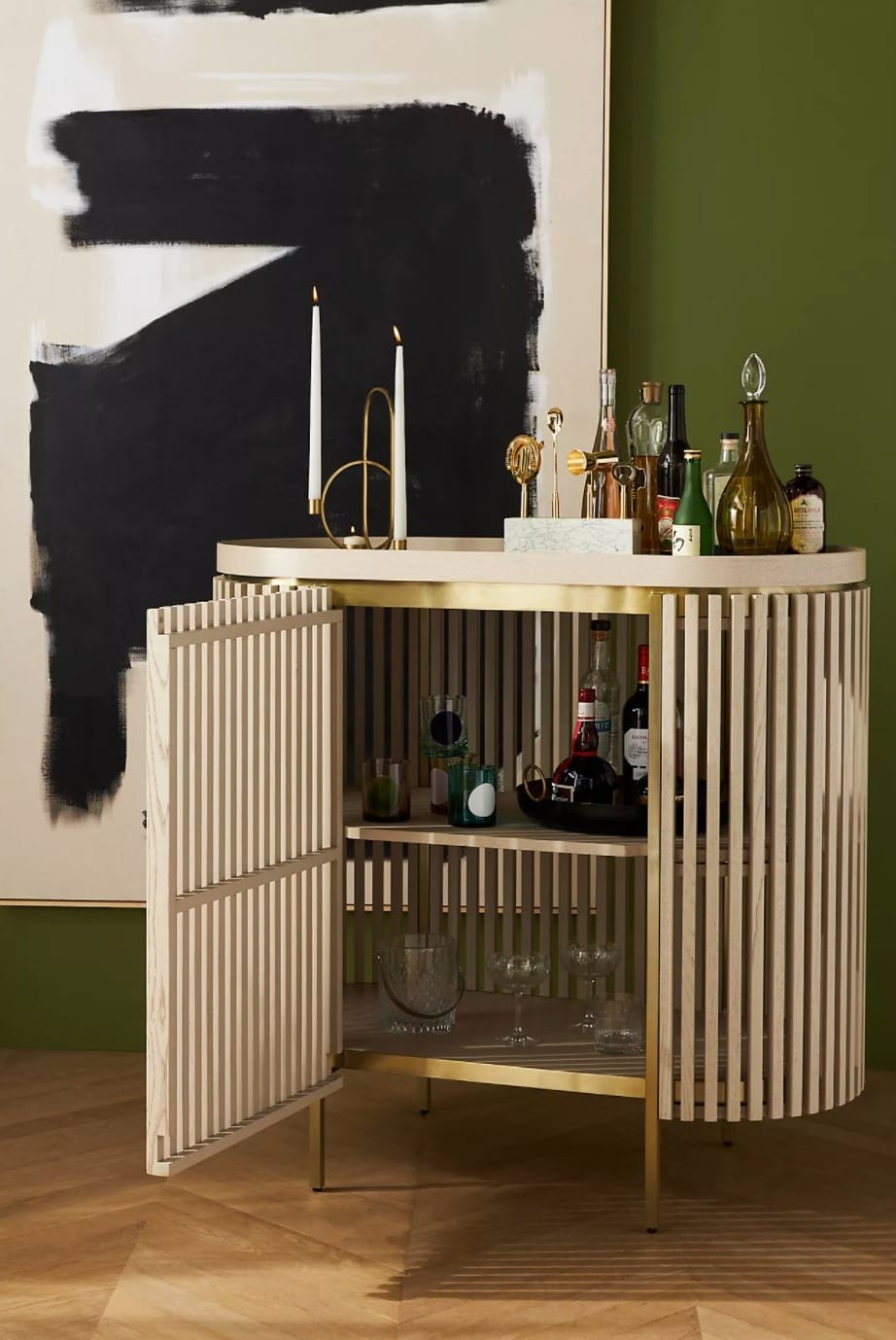 Glam Gold Bar Cabinet