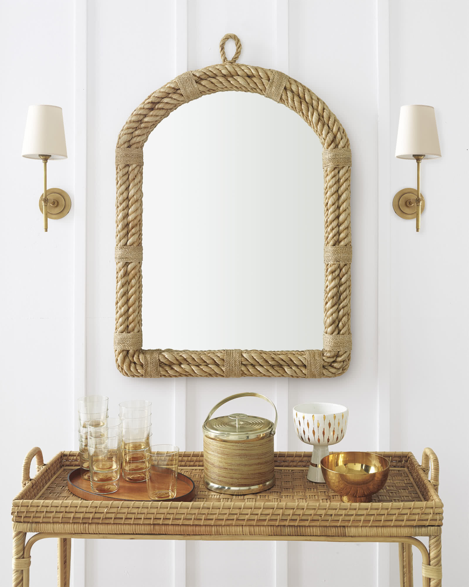 Hang a Mirror Over Your Serving Cart