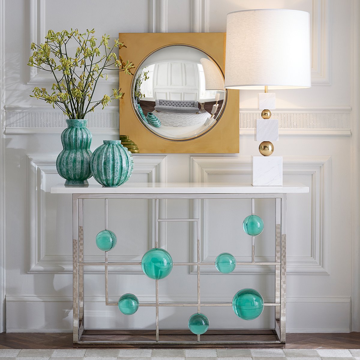 Glamorous Gold Convex Mirror