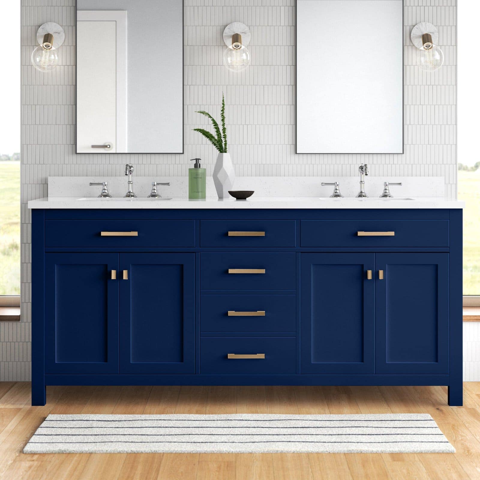 Modern Navy and Grey Bathroom