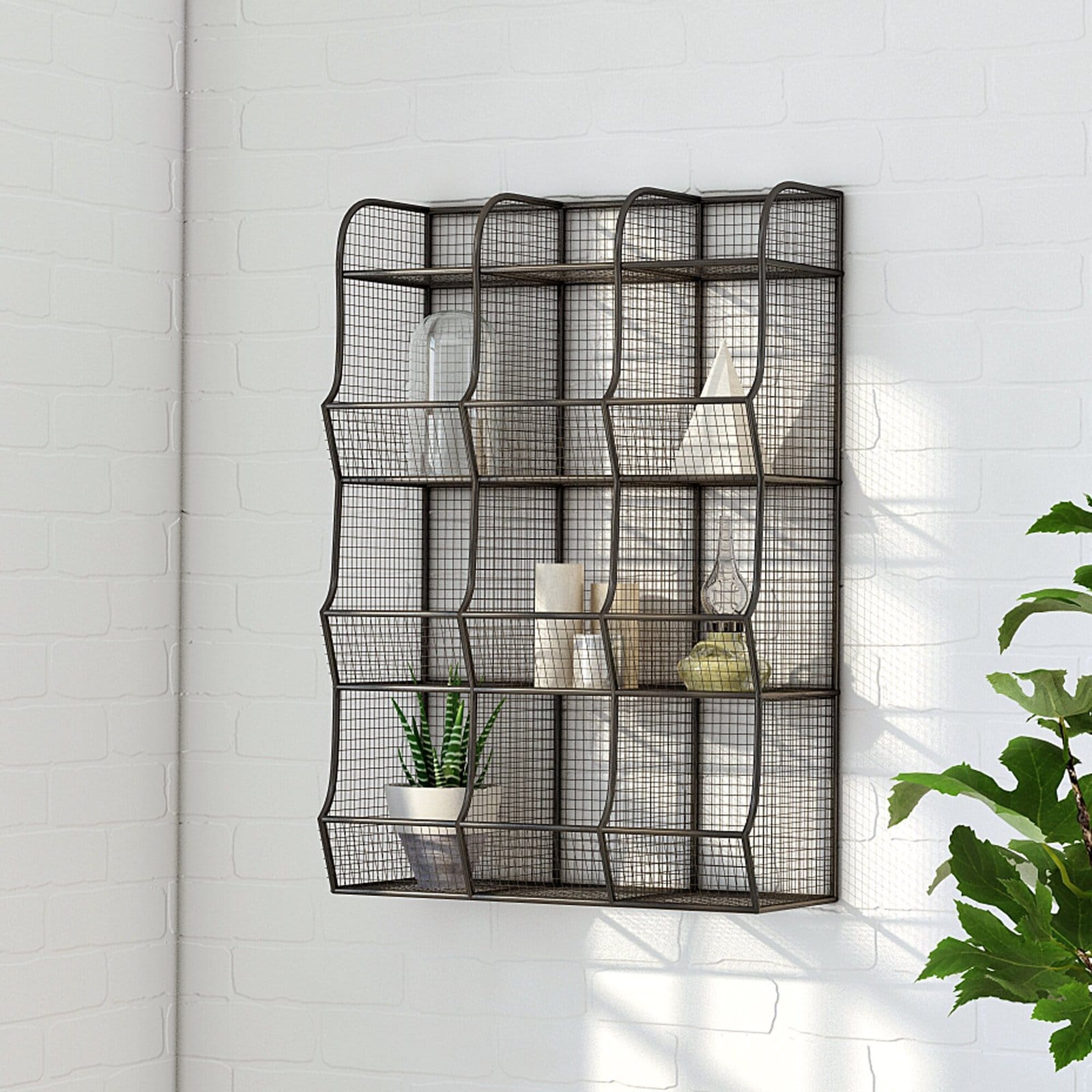 Show Off Your Plants on a Wire Mesh Shelf