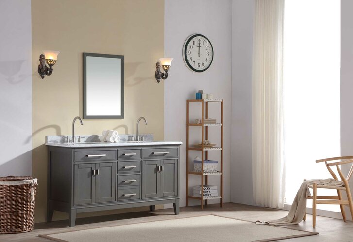Do a Double Sink Vanity in a Smokey Gray