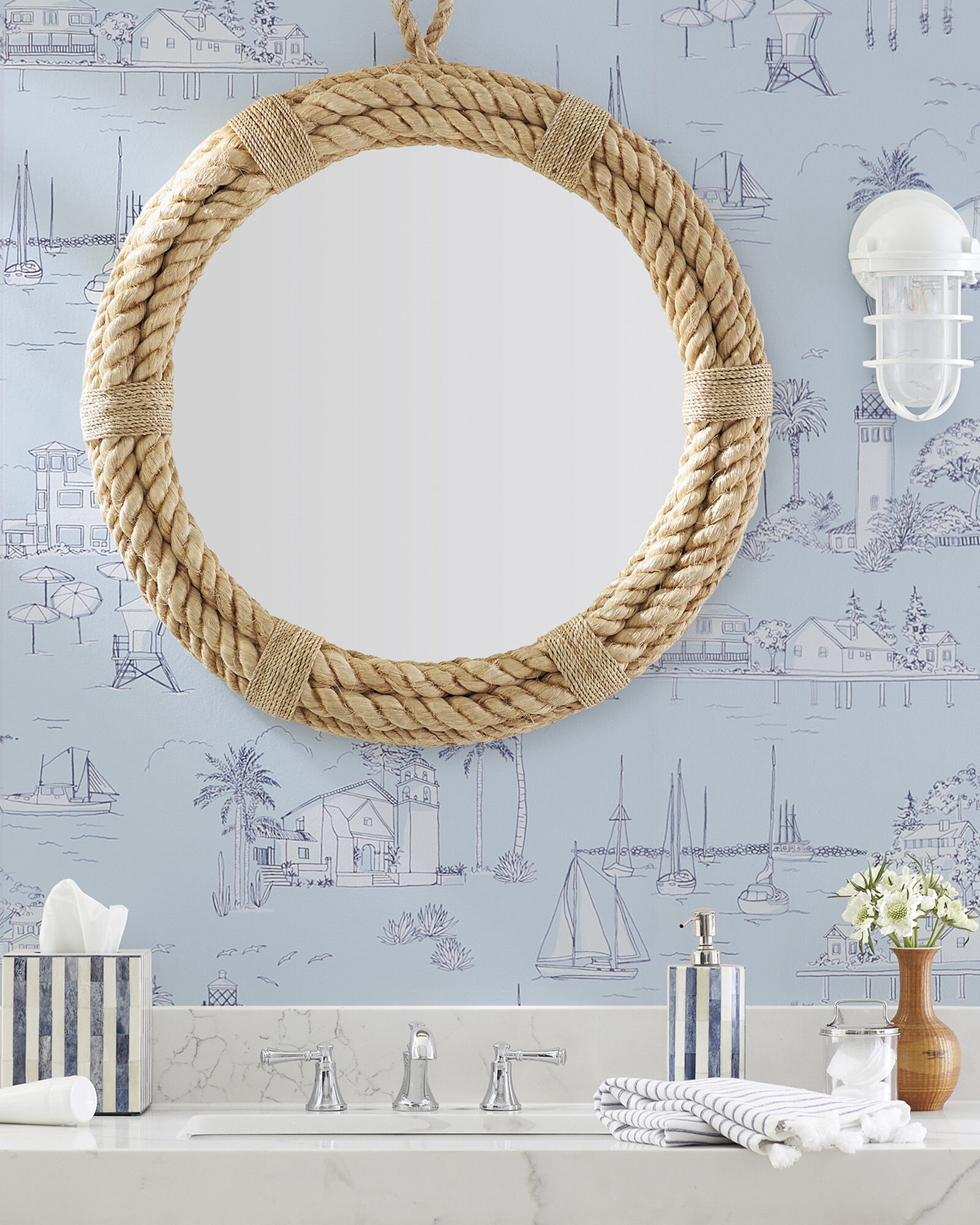 Install a Nautical Rope Mirror