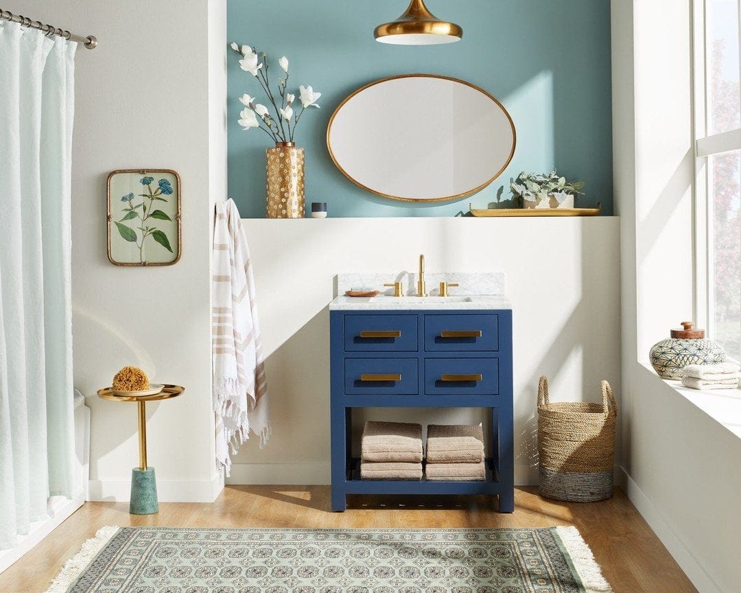 Try a Bright Blue Vanity