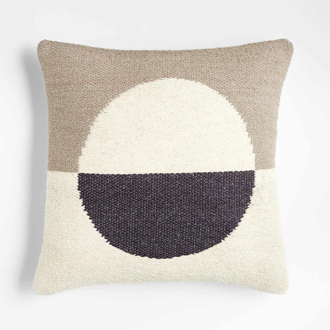 Cream and Grey Color Block Pillow