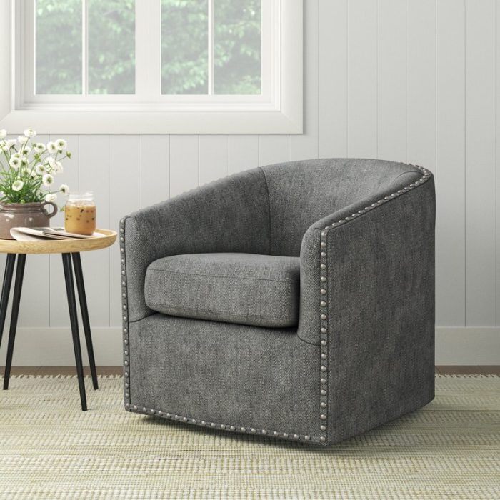 15 Best Comfy Swivel Chairs In 2024   2 Farmhouse Flare With A Gray Barrel Swivel Chair  700x700 