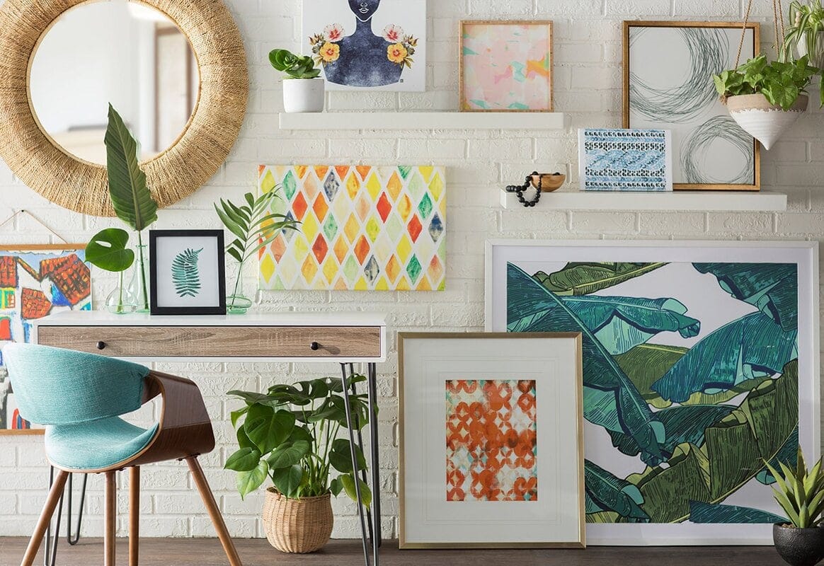 Create an Eclectic Office with Tons of Art