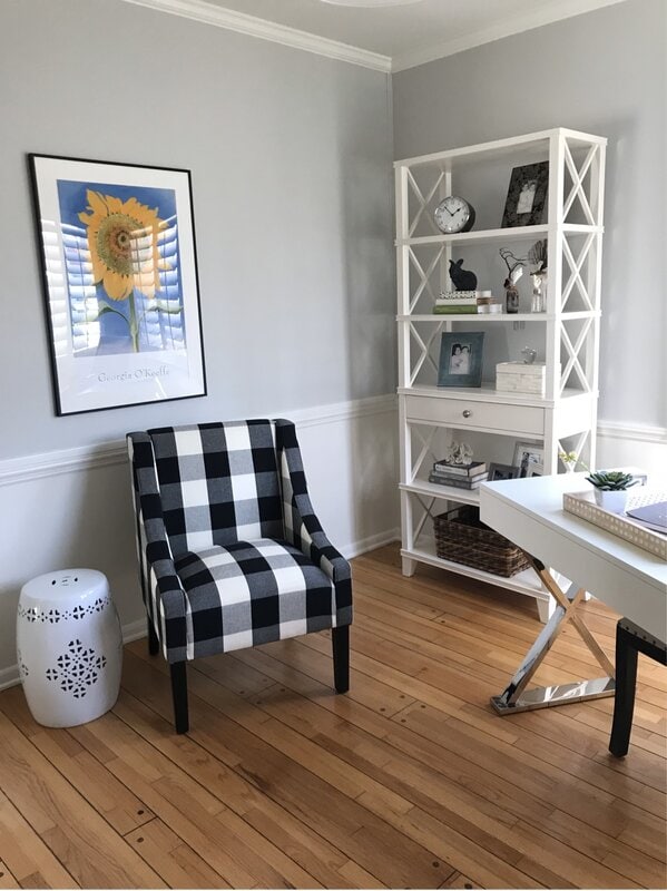 Plaid-Patterned Armchair