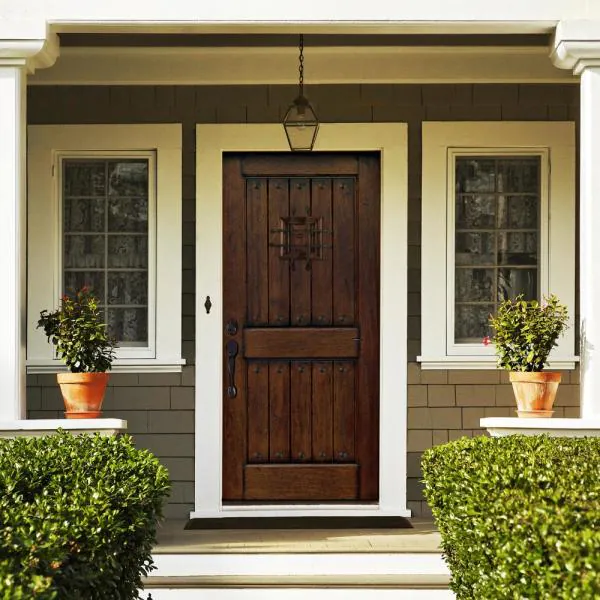 Add Curb Appeal with a Rustic Wood Door