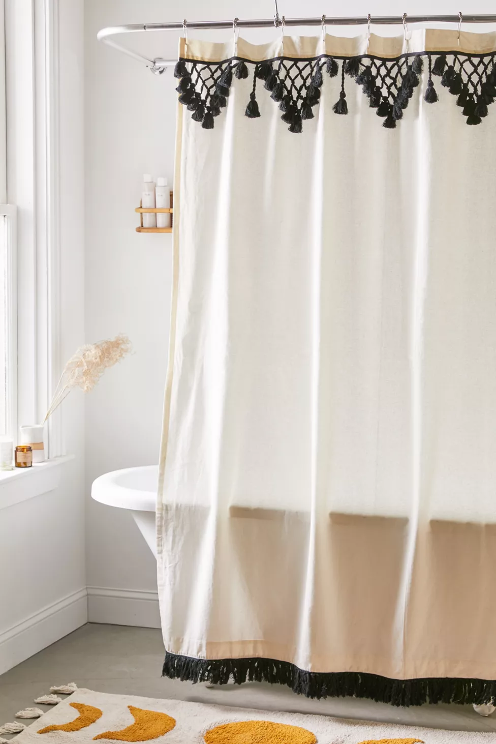 Try a Fringe Shower Curtain