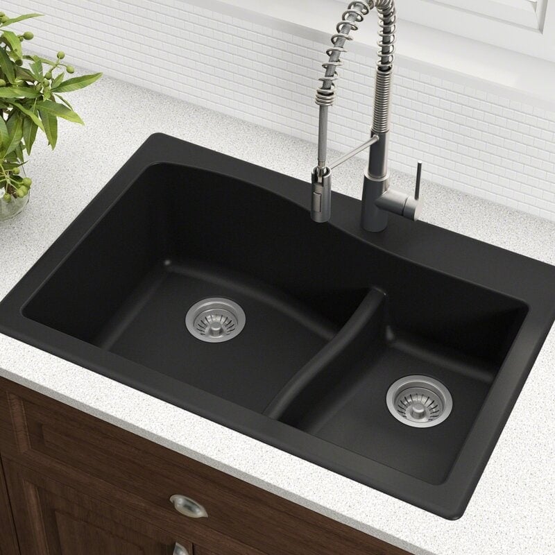 Matte Black Double Basin Sink