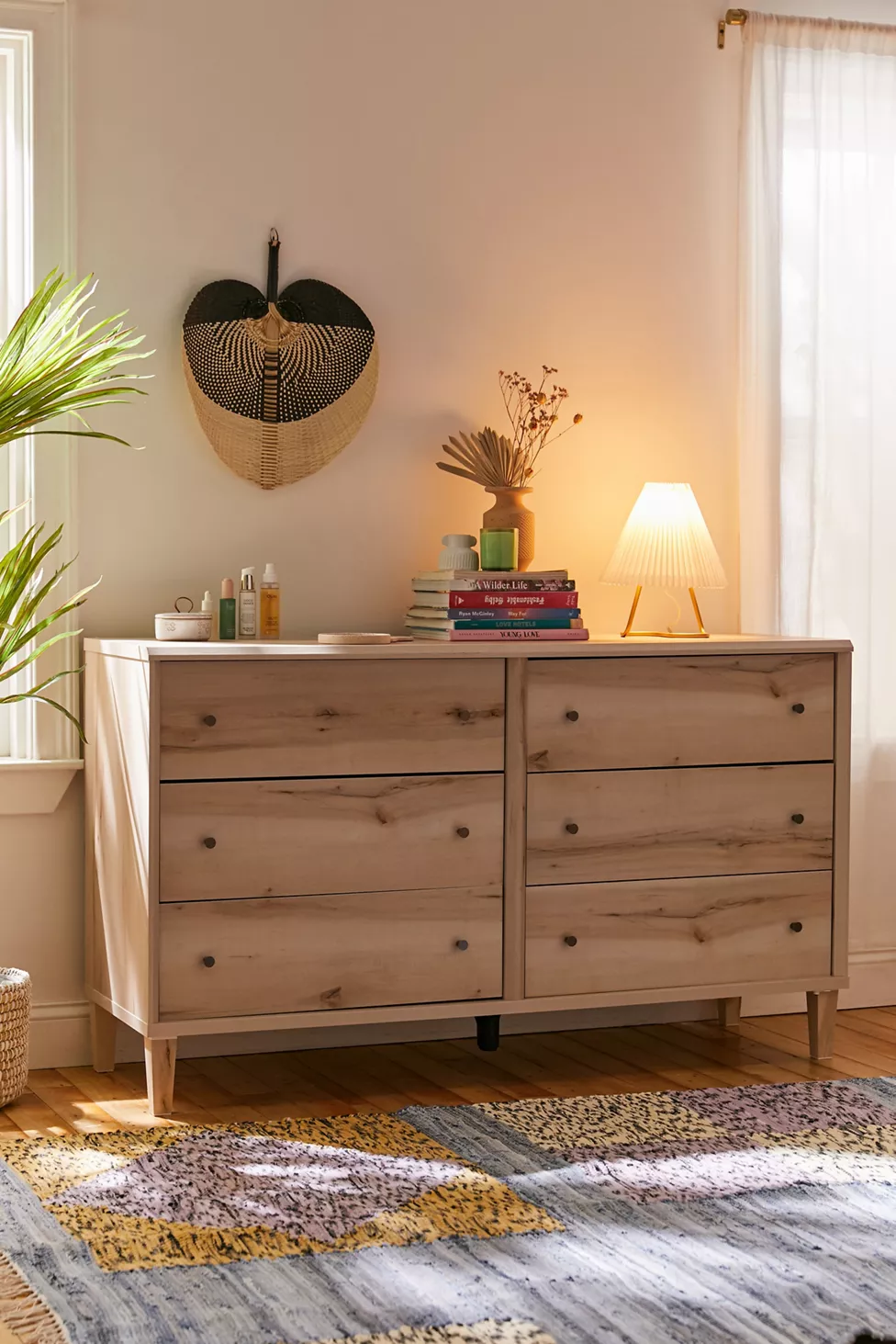 Warm Up the Grey with a Wooden Dresser