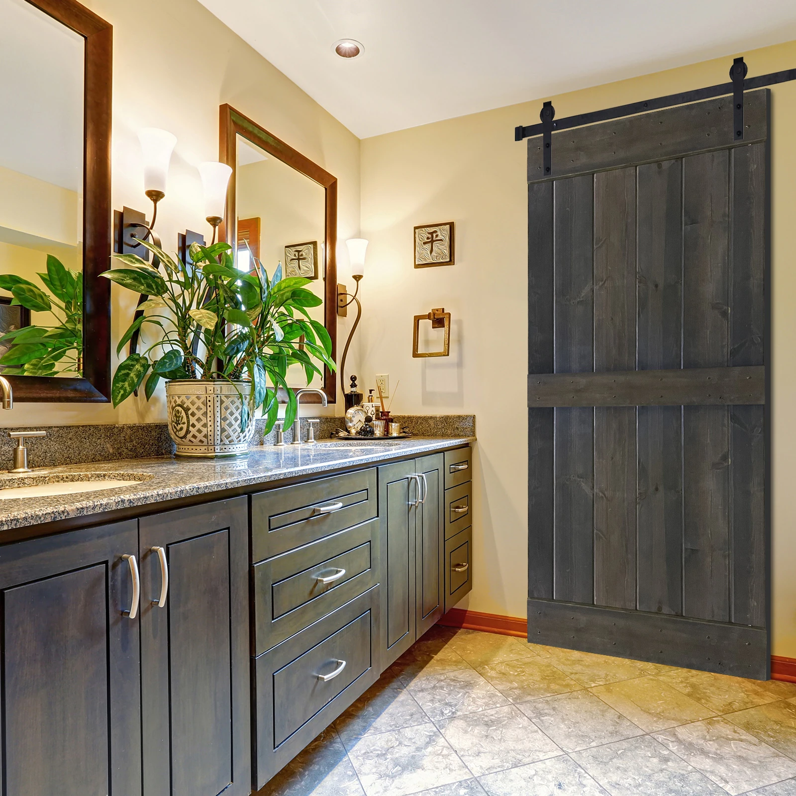 Try a Slightly More Modern Sliding Farmhouse Door