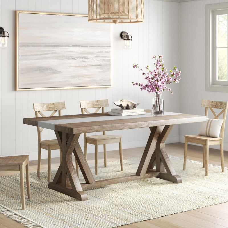 Do a Distressed Mixed Material Dining Table