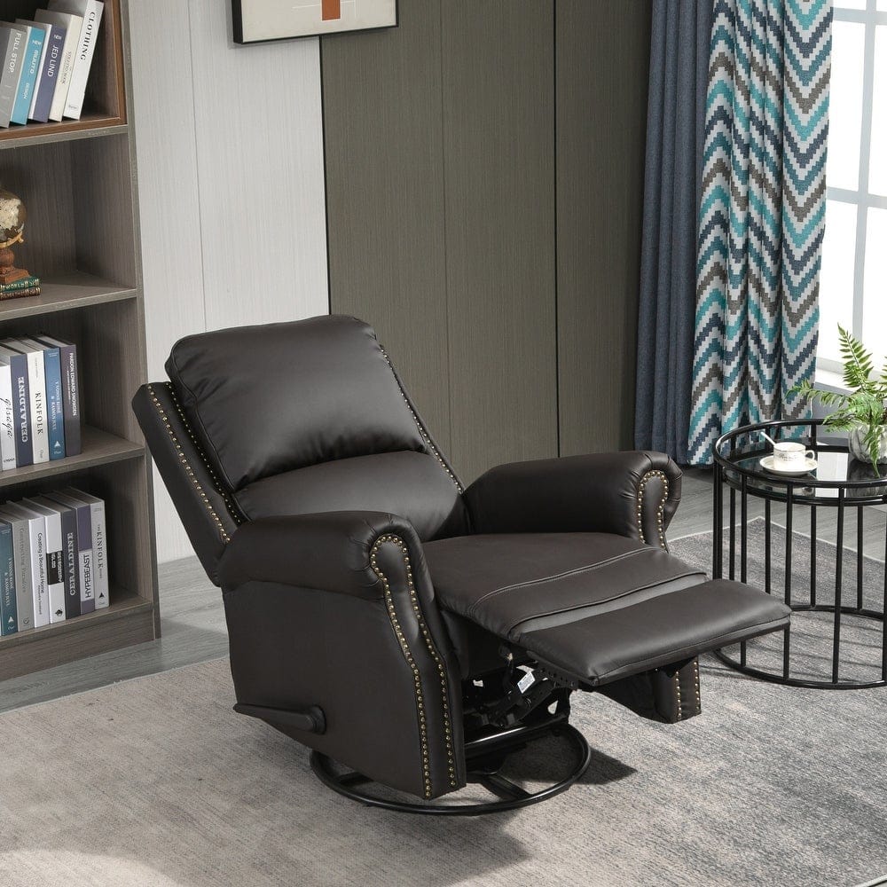Rock Out with a Pleather Swivel Recliner