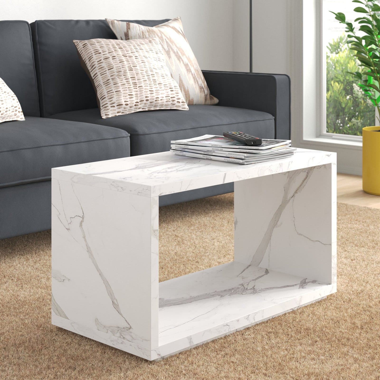 Fit Your Narrow Room with a Floor Shelf Table