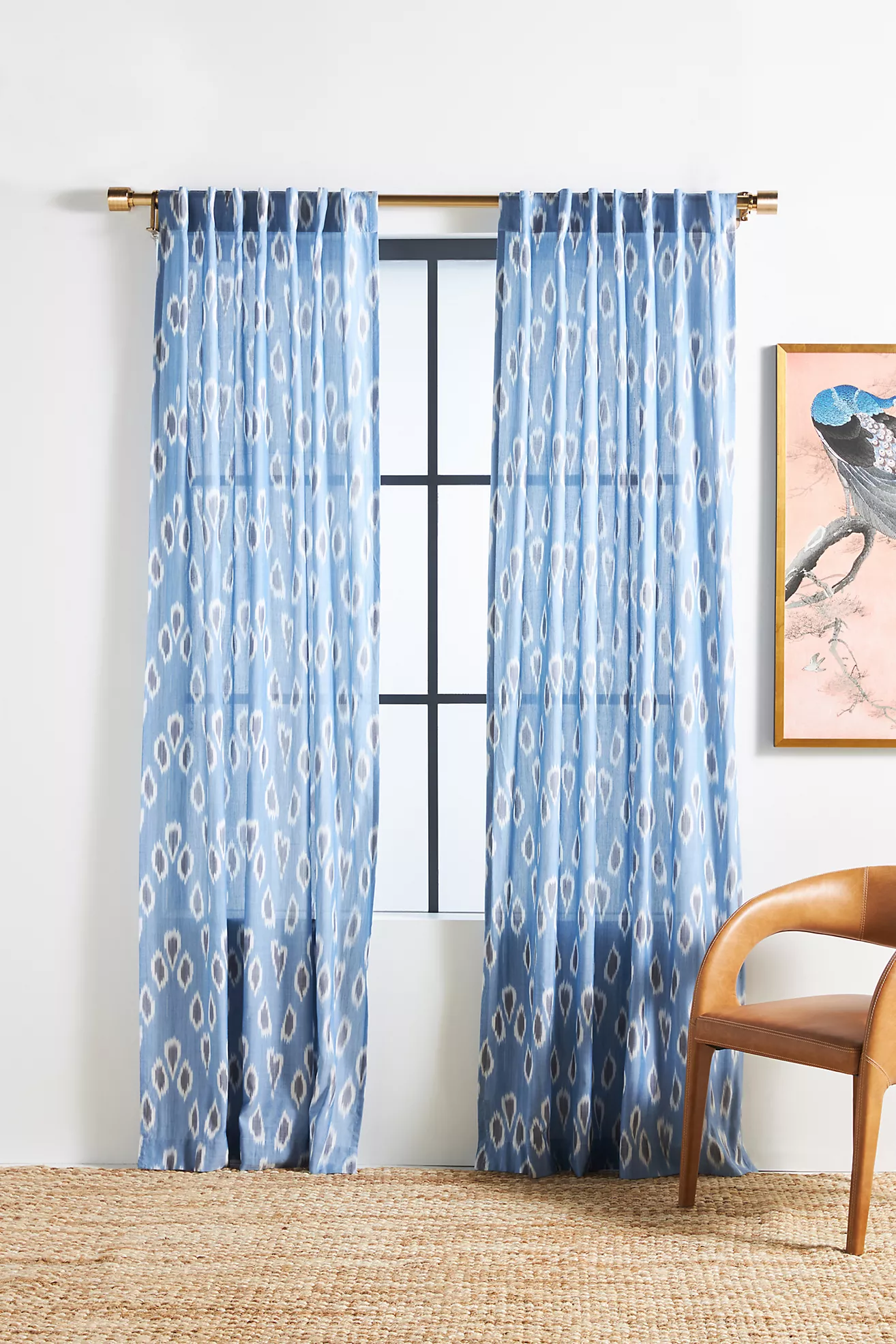 Polka Dotted Blue Curtain