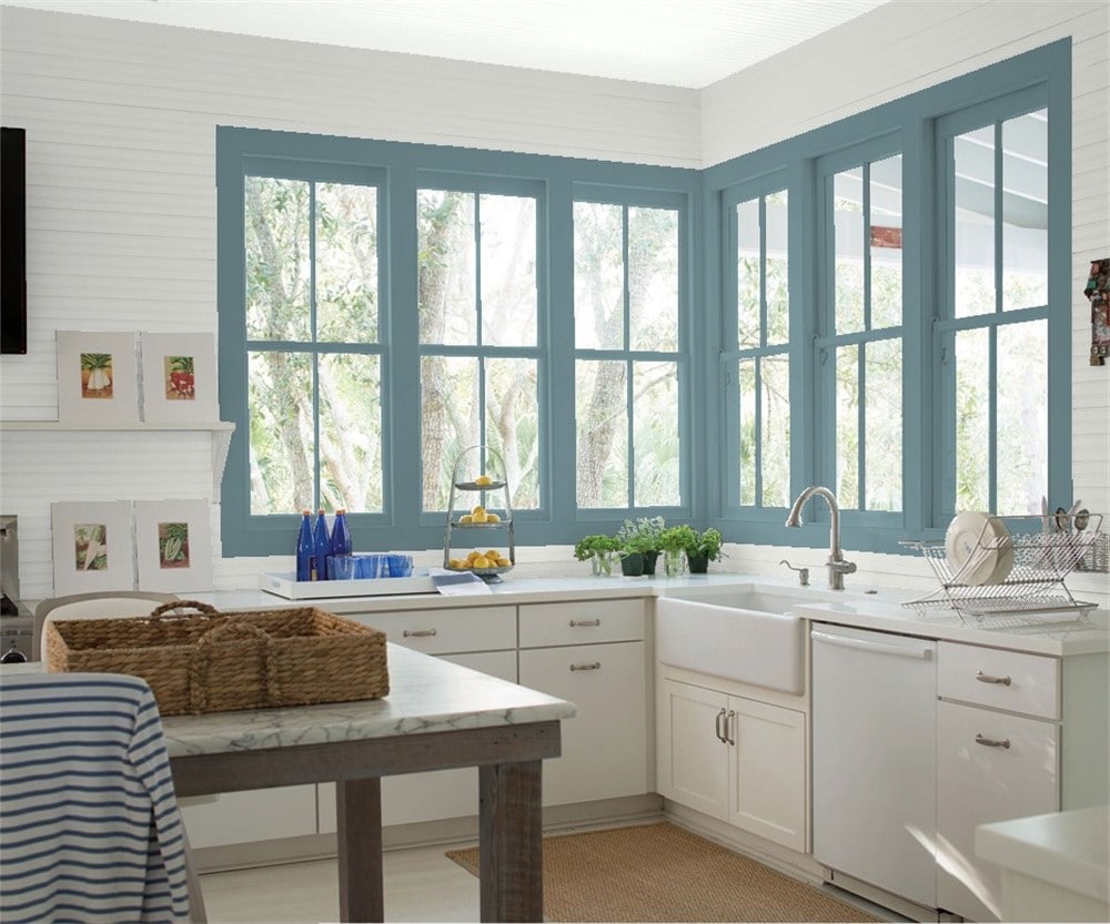 3 Stonington Gray and Blue Echo in the Kitchen