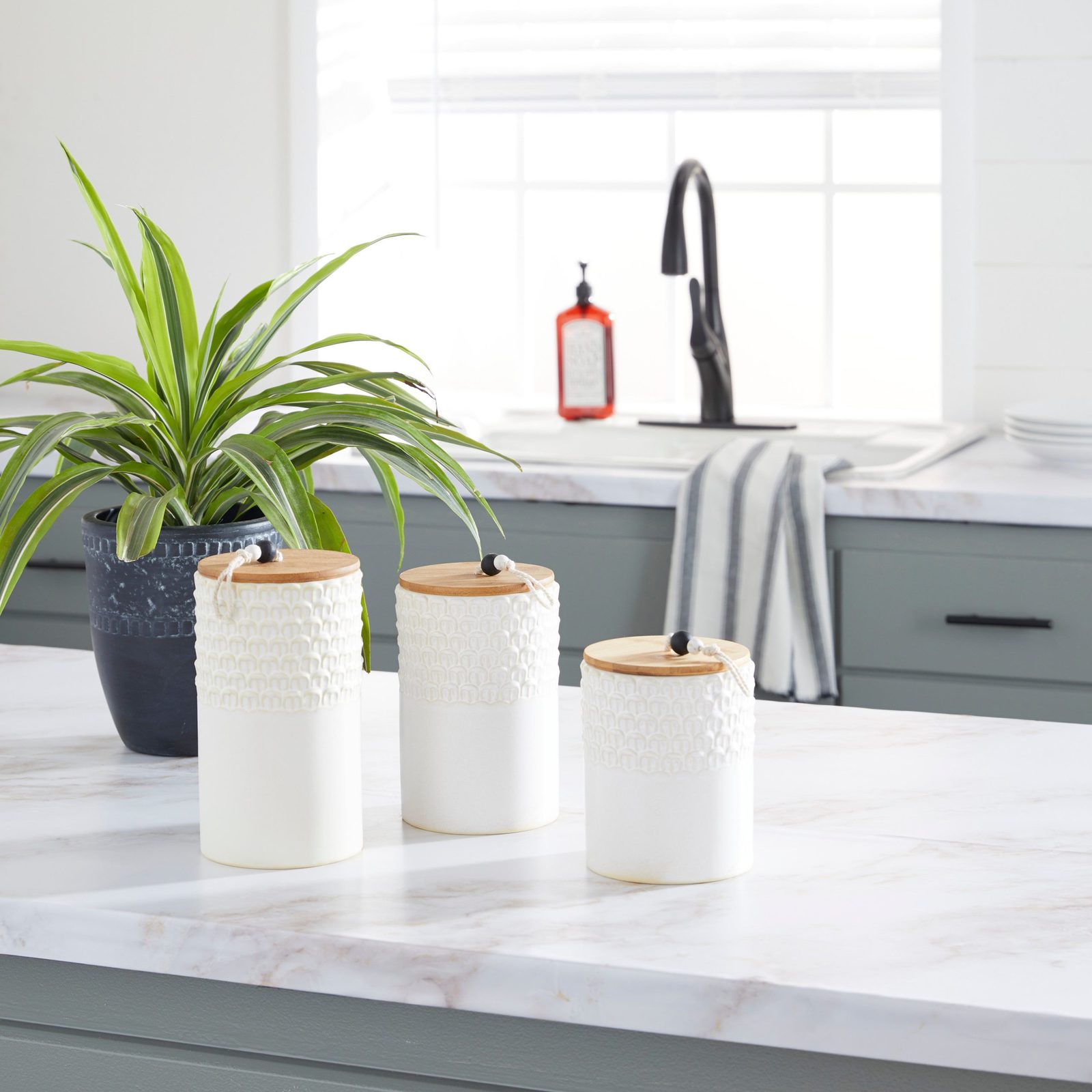Add Country Flair with White Canisters