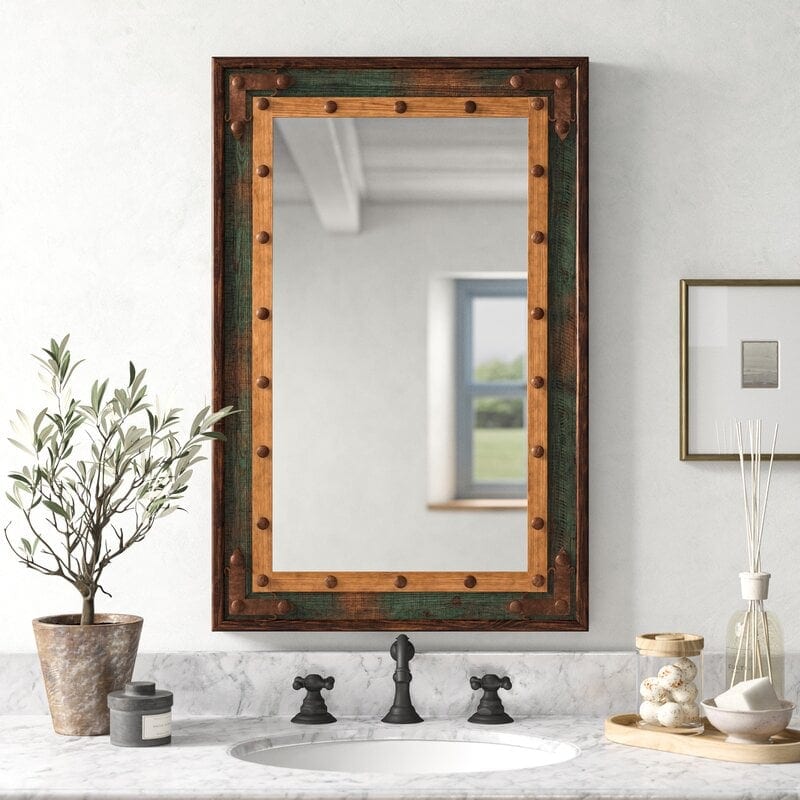 Add Character with a Rustic Riveted Mirror