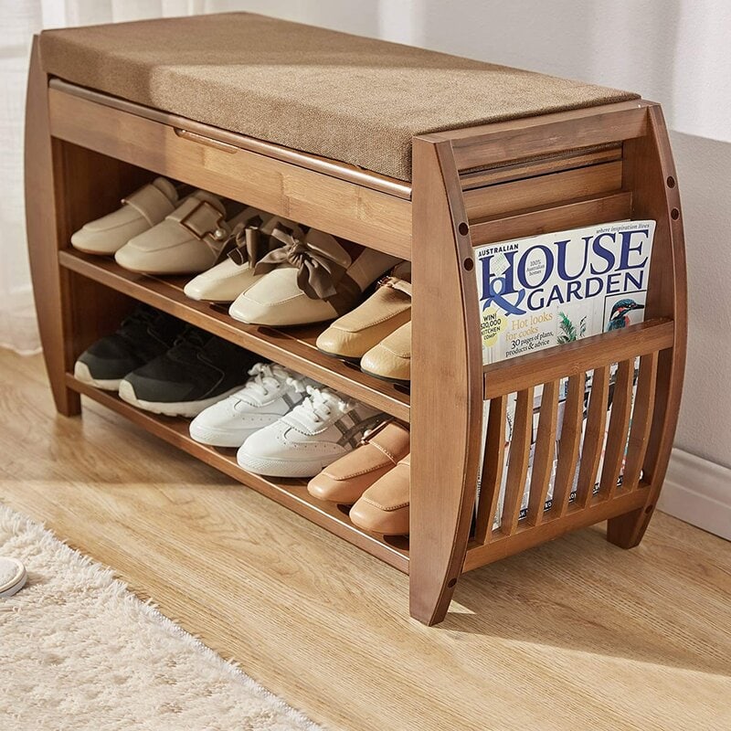 Bamboo Detachable Shoe Storage Bench