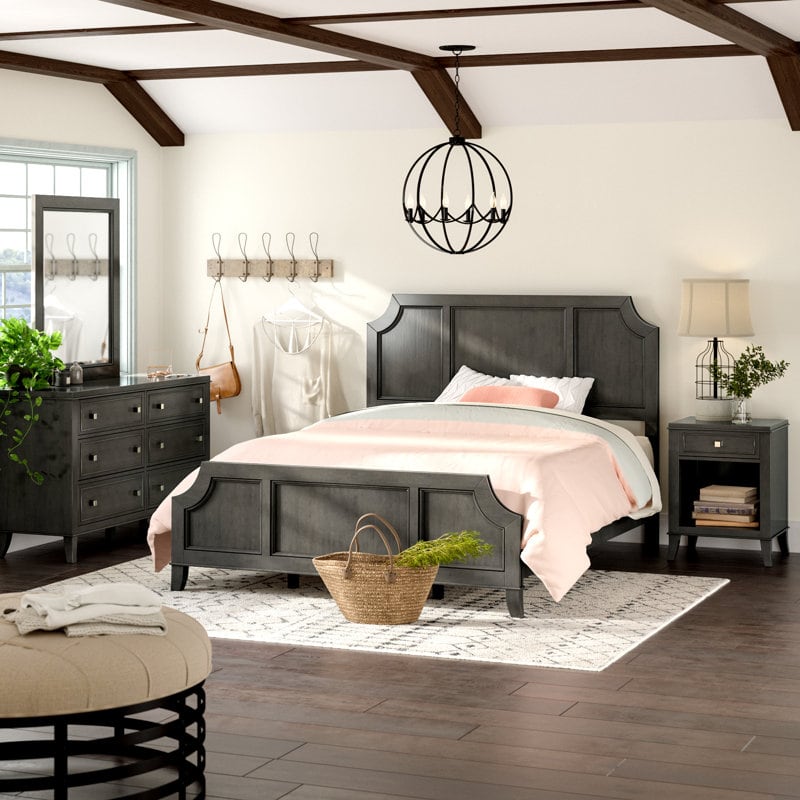 Draw Attention to the Bed with a Round Chandelier