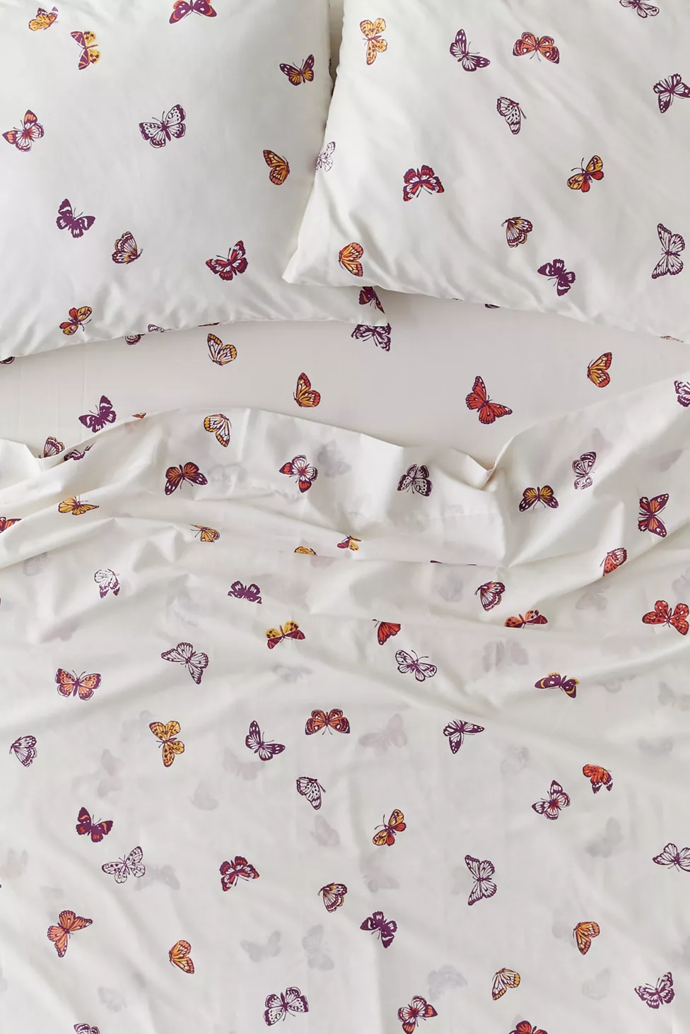 Serie de sábanas de mariposa crema