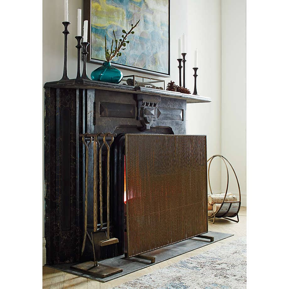 Try an Antique Fireplace Tool Set for a Rustic Look