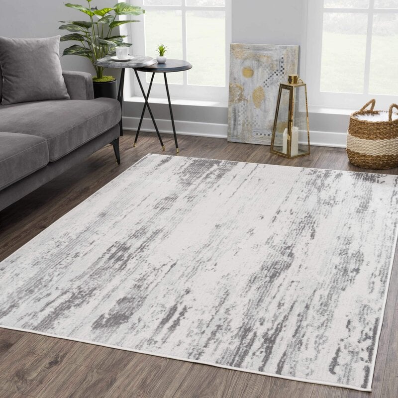 Gray Abstract Area Rug