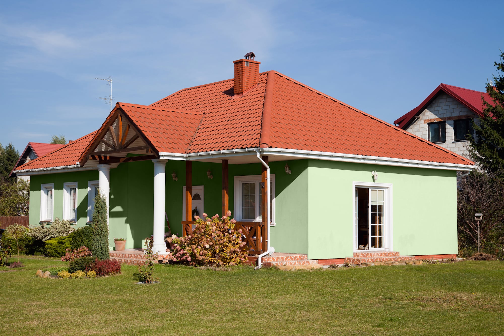 red roof house