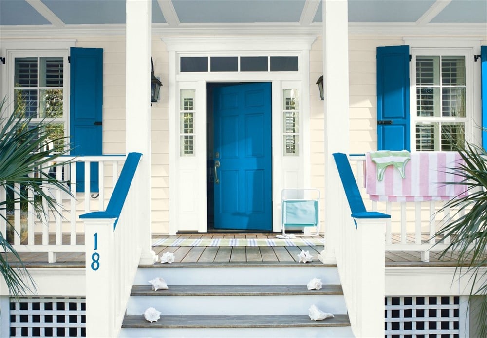 5 Seaport Blue on the Front Door