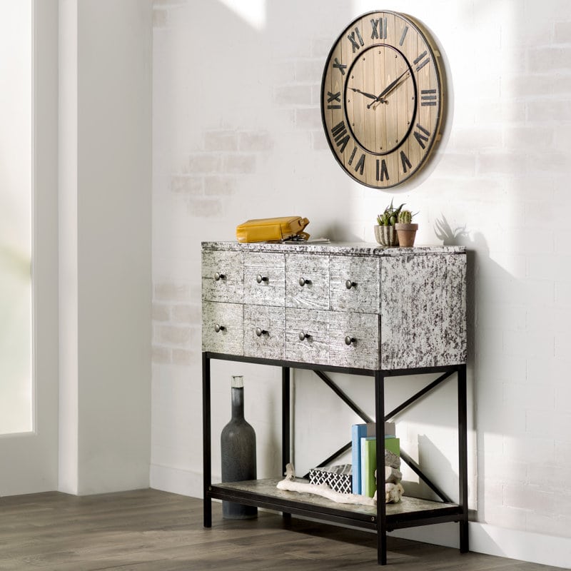 Place a Large Wall Clock Over a Sideboard