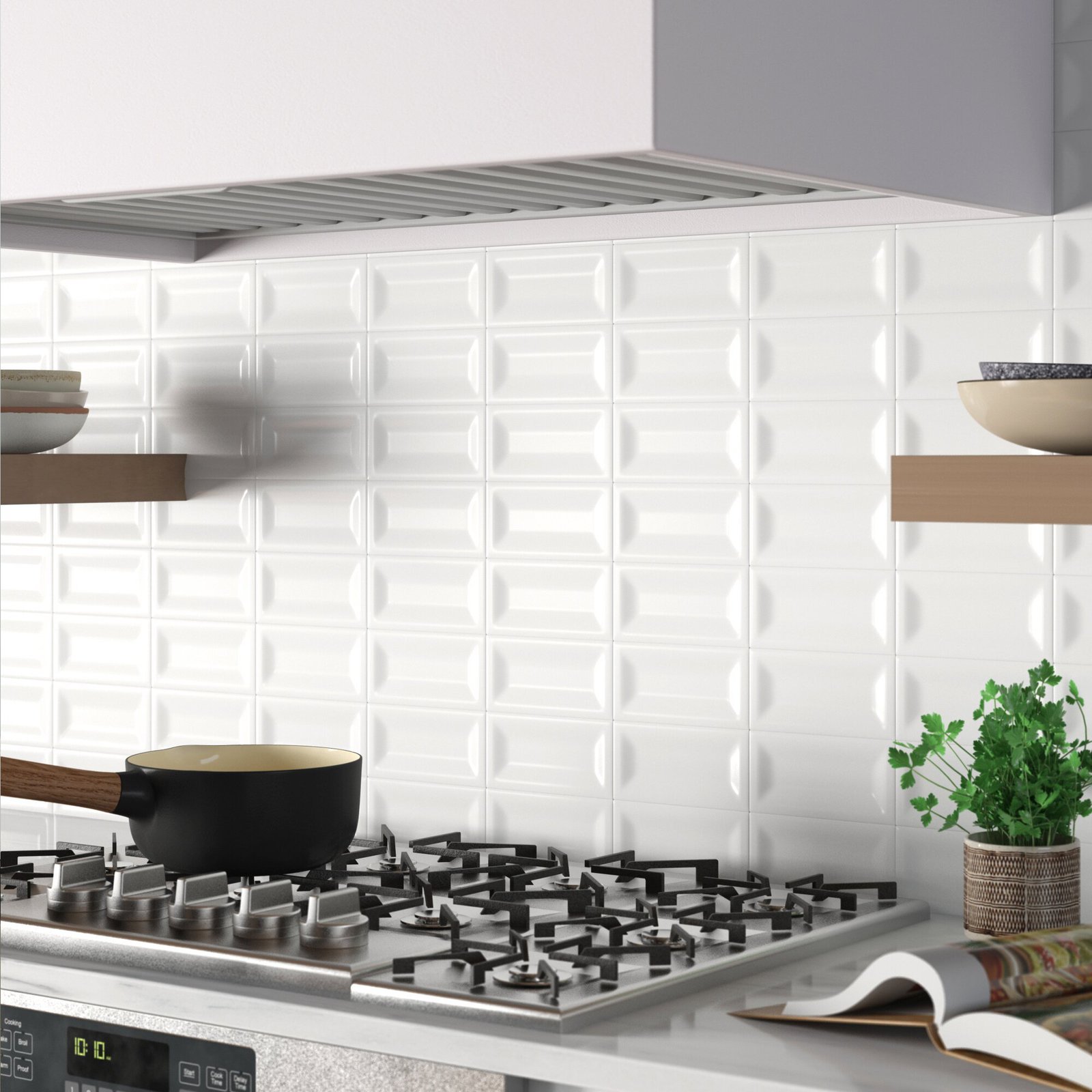 Lighten the Room with a White Glossy Tile