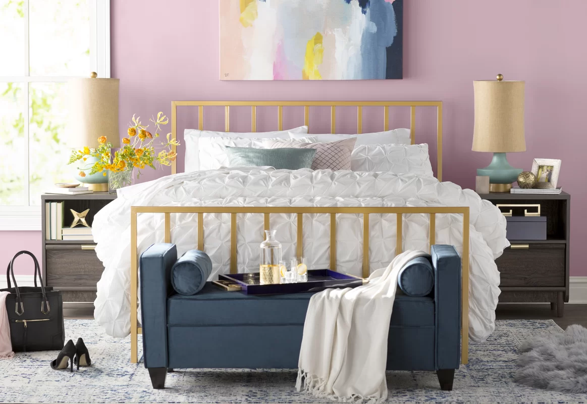 Glam Pink and Blue Bedroom