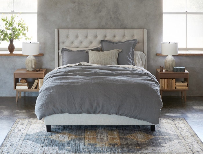 Gray Linen Bedding Set