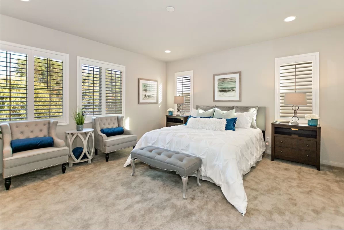 Cool Gray and White Bedroom